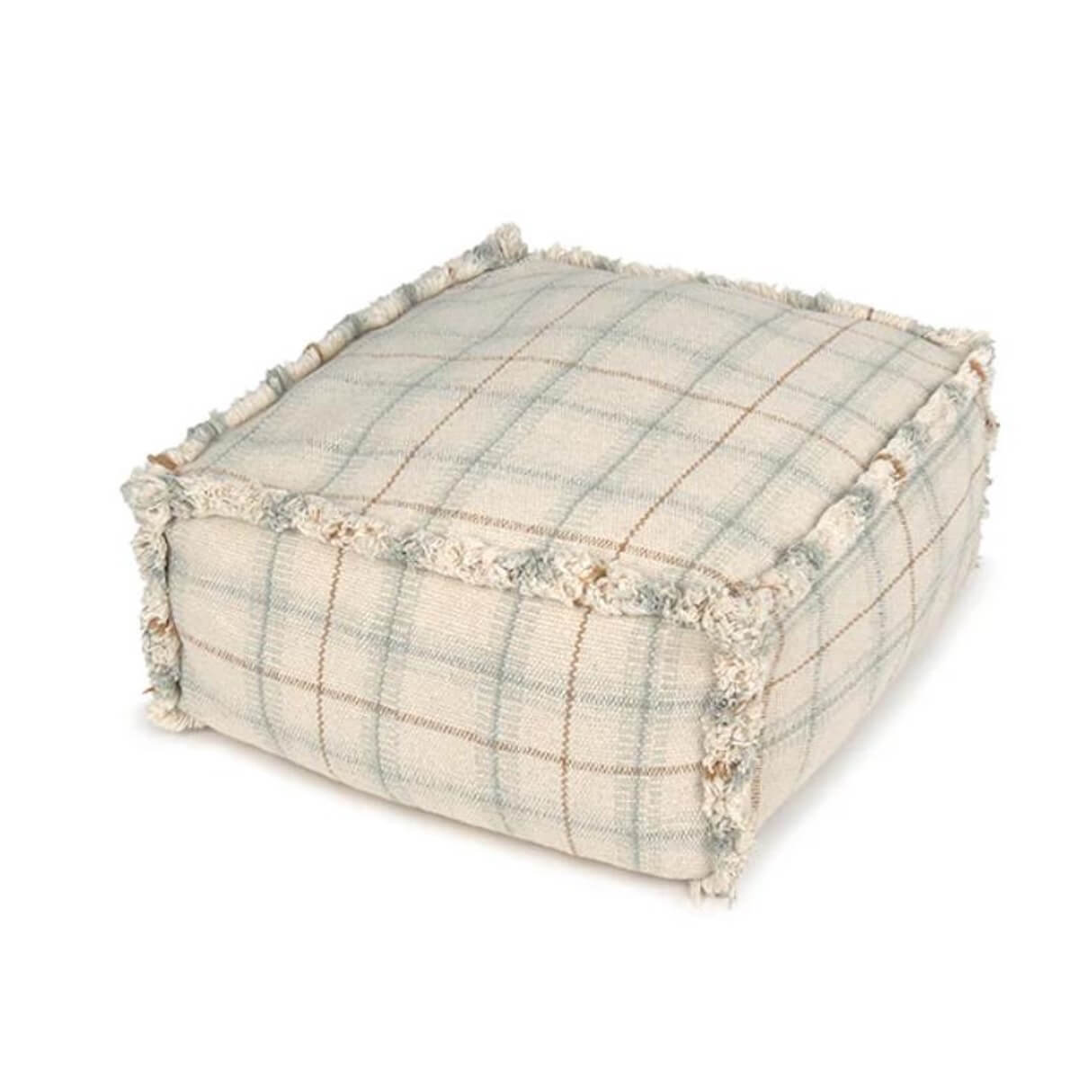 Pouf 40x40x20cm HANDLOOM Wouf wouf Lorena Canals blue sage