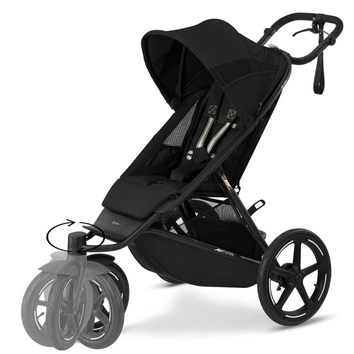 Poussette AVI SPIN BLK Cybex Moon Black
