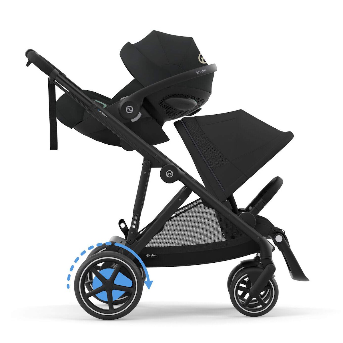 Poussette complète eGAZELLE S black BP Cybex Moon Black