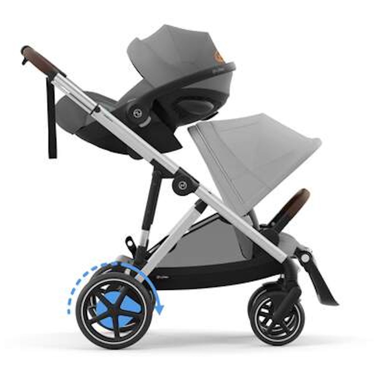Poussette complète eGAZELLE S silver BP Cybex Stone Grey