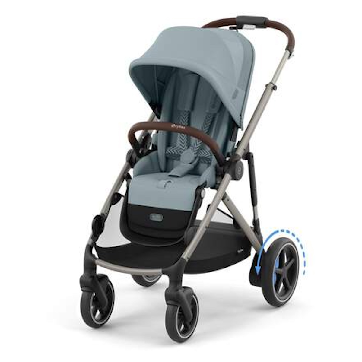 Poussette complète eGAZELLE S taupe BP Cybex Stormy Blue