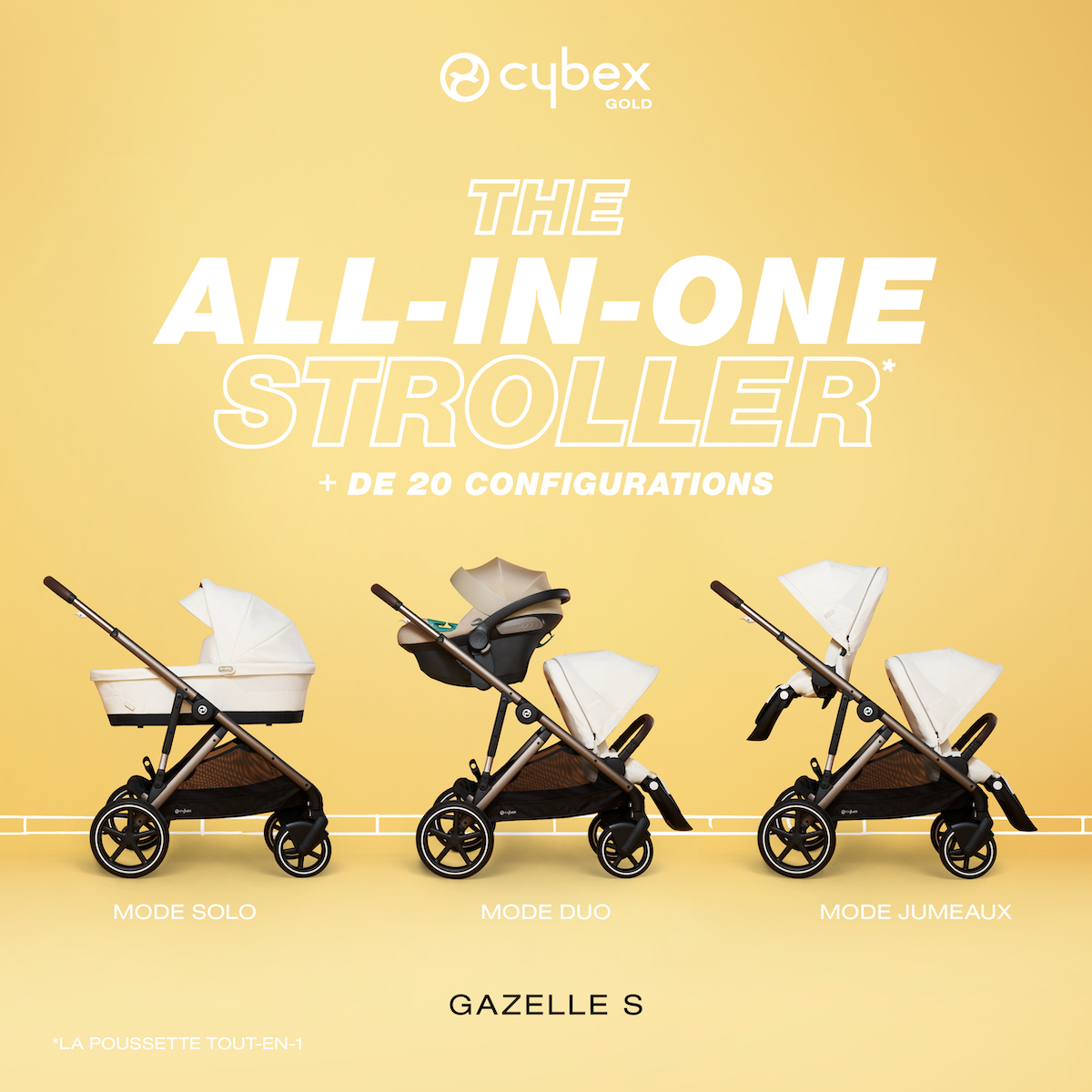 Poussette GAZELLE S TPE Cybex Seashell Beige