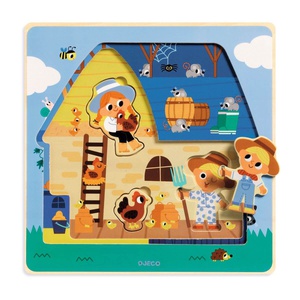 Puzzle 3 niveaux Chez Moo Djeco