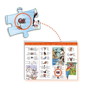 Puzzle observation-100pcs ANIMAUX DU MONDE Djeco