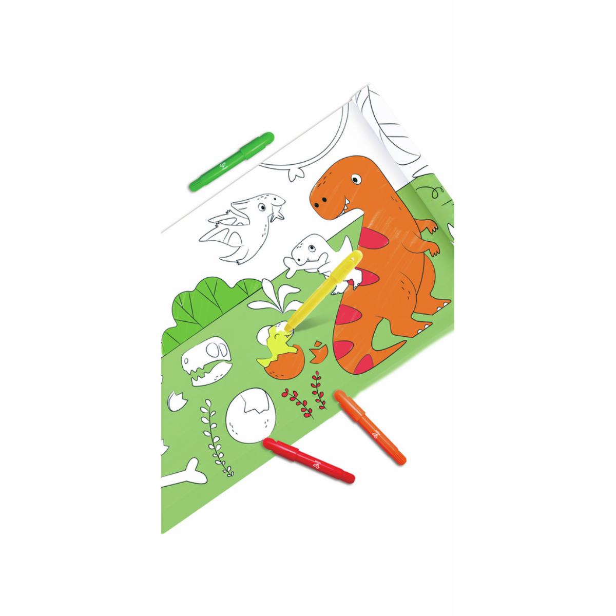Rouleau à dessin et feutres - dinosaure Hape