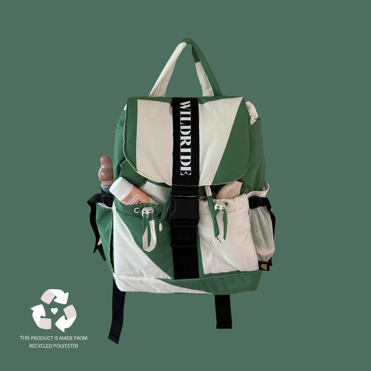 Sac à dos à langer Wildride graphique vert
