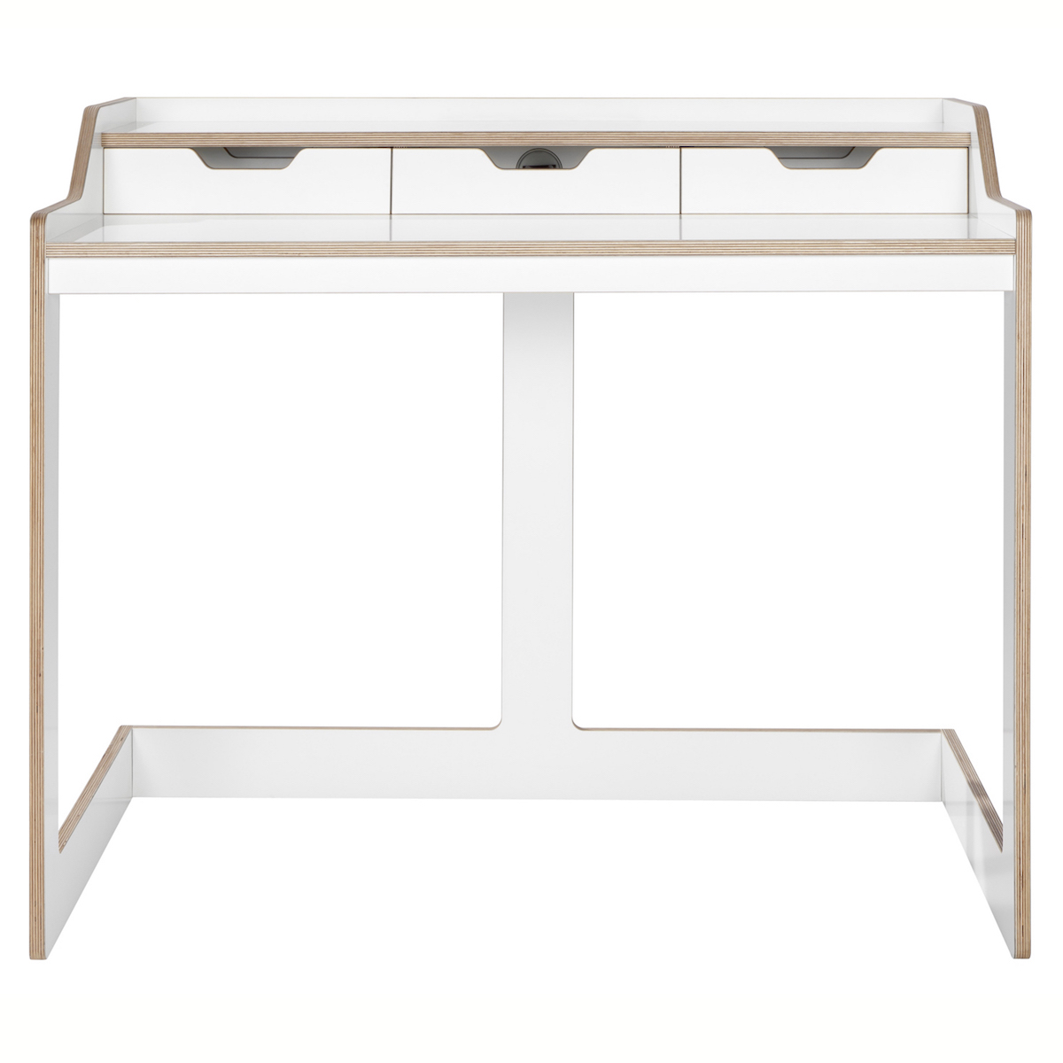 Secrétaire PLANE Müller Small Living blanc - bord en bouleau