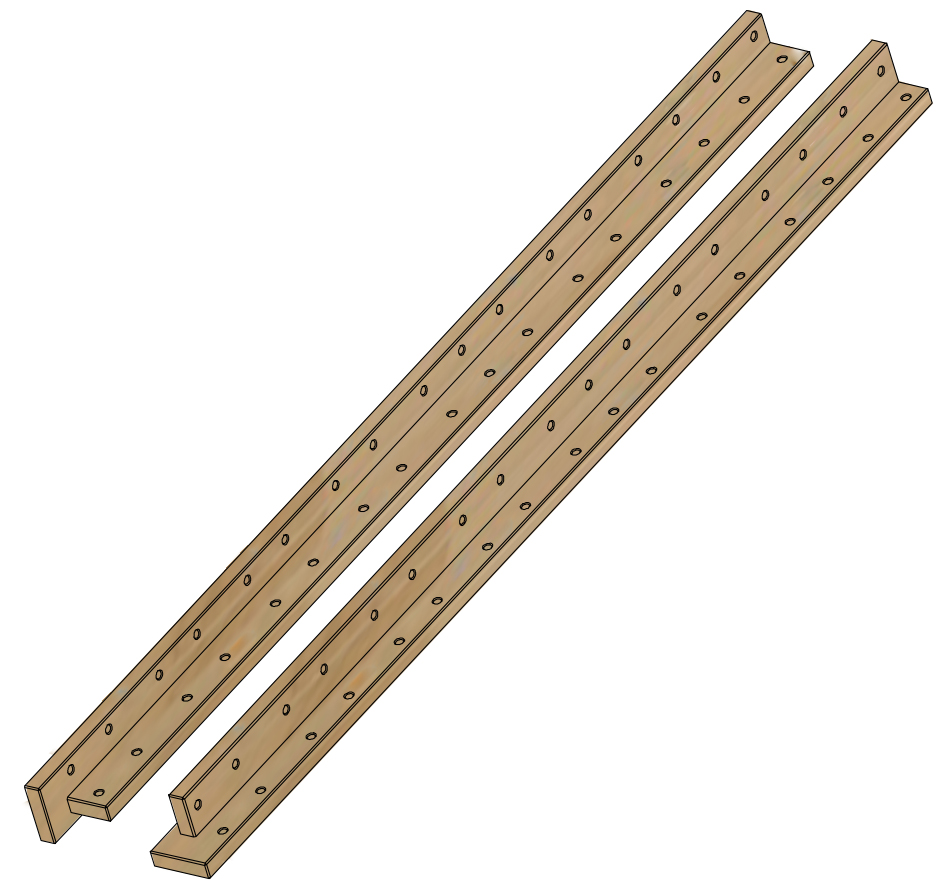 Set de 2 pieds 184cm pour lits 7-1 - mezzanine - twin-over-full - baldaquin - 5 in1 - Bruno DESTYLE de Breuyn hêtre naturel