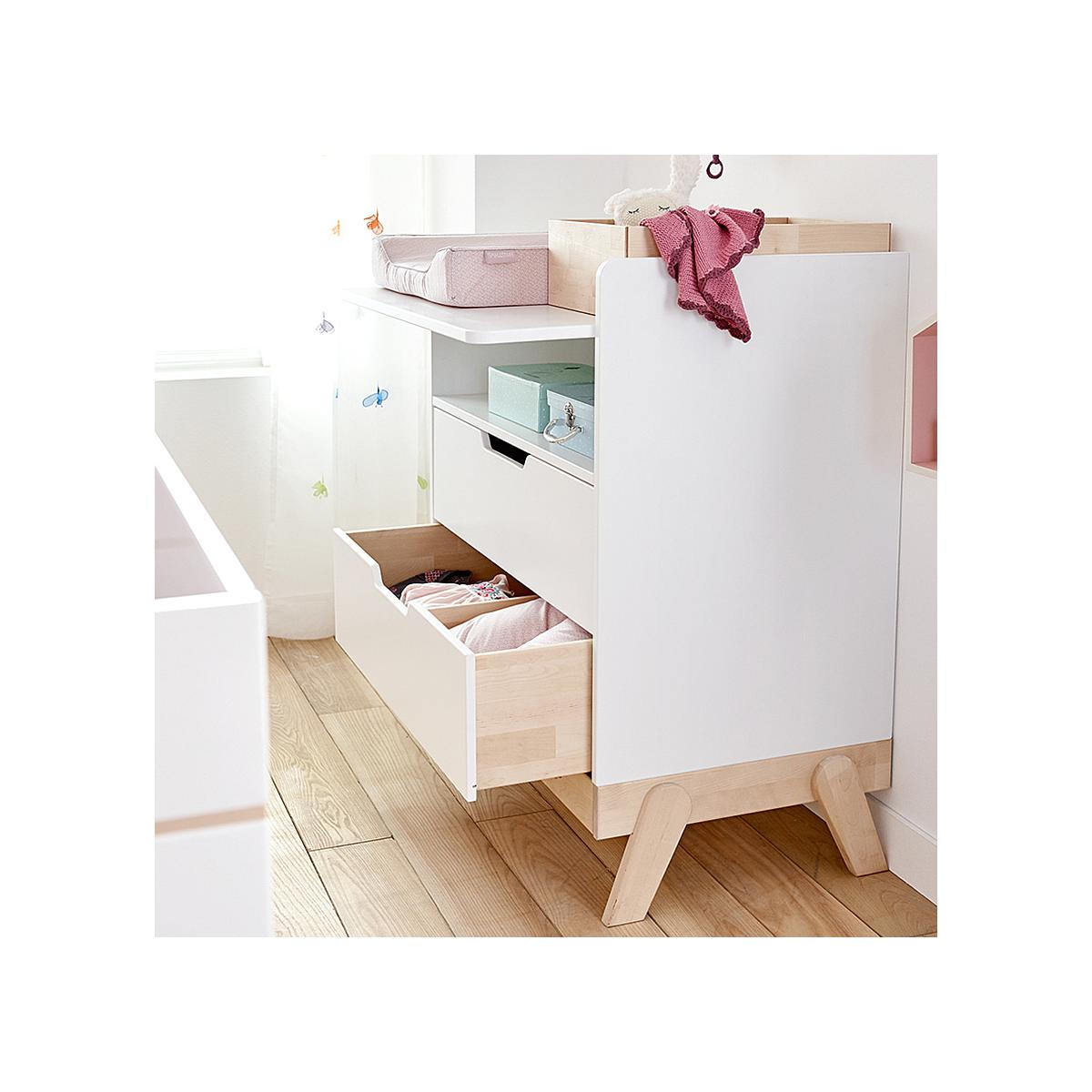 Table A Langer 2 Tiroirs Lifetime Bouleau Blanc Abitare Kids