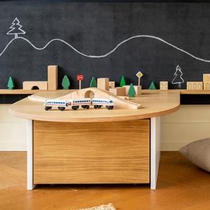 Table de jeu KASVA chêne huilé laqué blanc