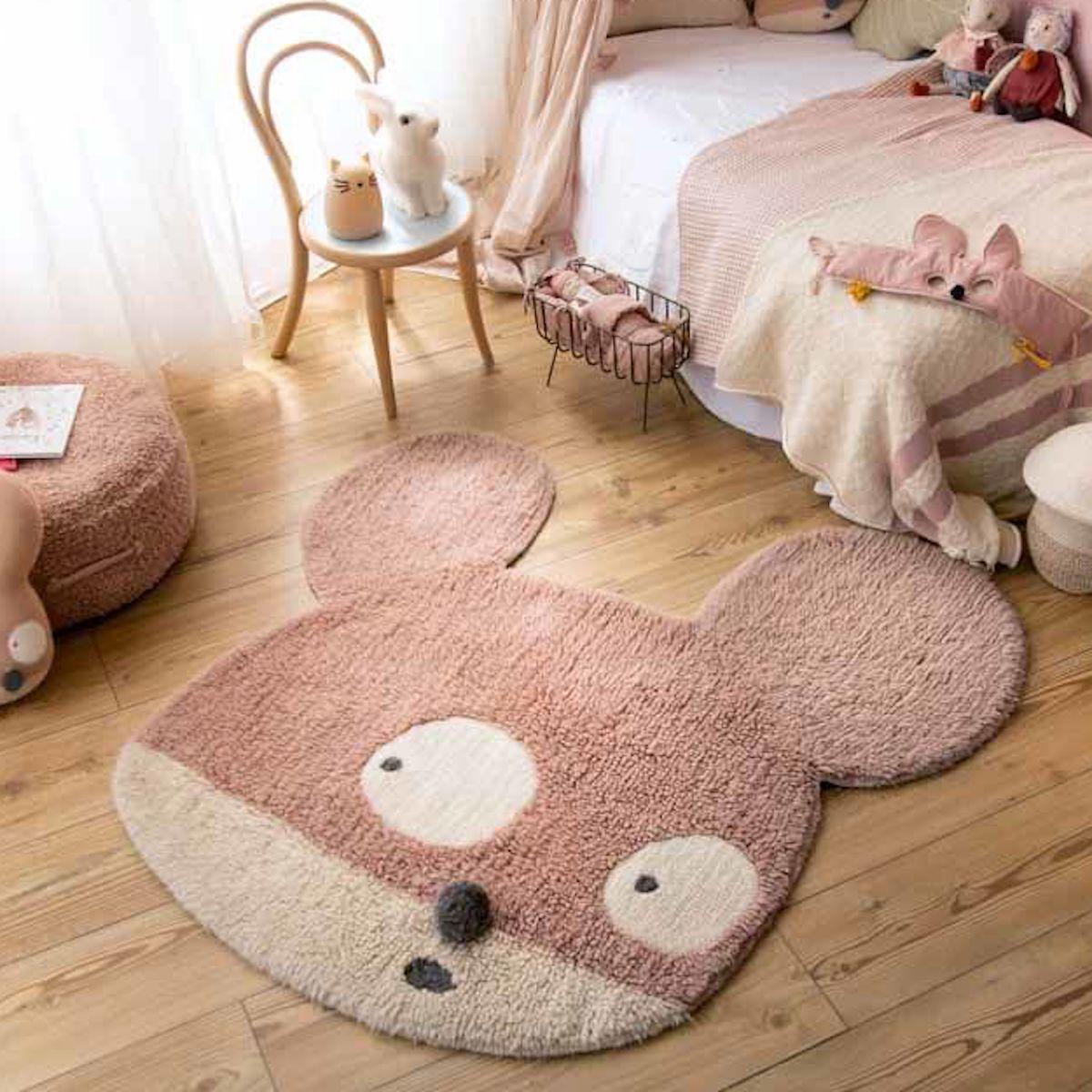 Tapis 120x120cm MISS MIGHTY MOUSE Lorena Canals