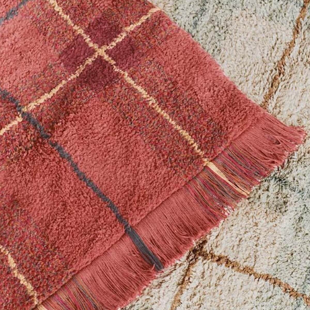Tapis lavable 140x190cm TARTAN Vintage Wouf wouf Lorena Canals red