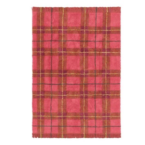 Tapis lavable 140x190cm TARTAN Vintage Wouf wouf Lorena Canals red