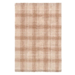 Tapis lavable 140x190cm TARTAN Wouf wouf Lorena Canals rose