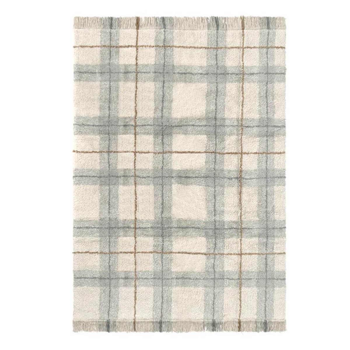 Tapis lavable 90x120cm TARTAN Wouf wouf Lorena Canals blue sage
