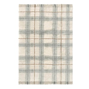 Tapis lavable 90x120cm TARTAN Wouf wouf Lorena Canals blue sage