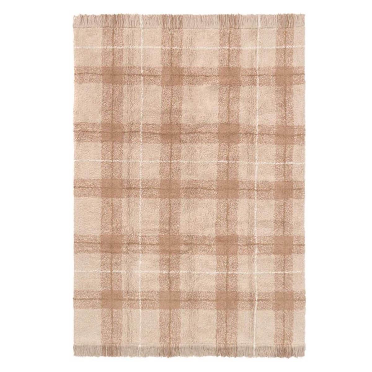Tapis lavable 90x120cm TARTAN Wouf wouf Lorena Canals rose