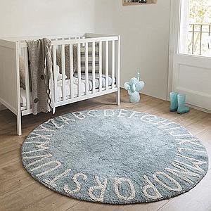 Tapis rond 150cm ROUND ABC Lorena Canals vintage blue-natural