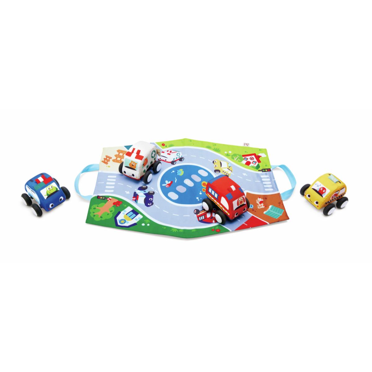 Voitures à rétrofriction et circuit lavables Hape